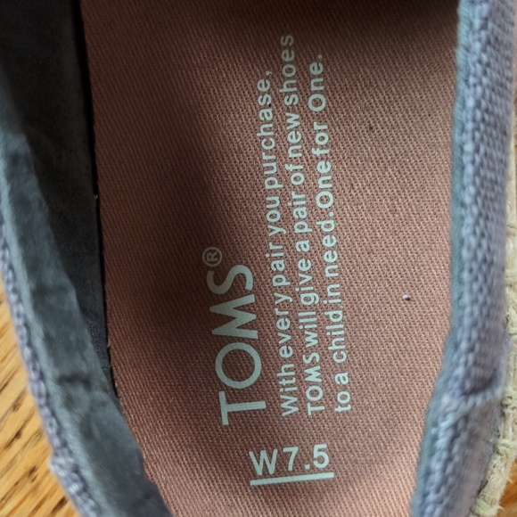 Toms Shade Heritage Canvas Jute Slip On Shoes Size 7.5 - Picture 8 of 10